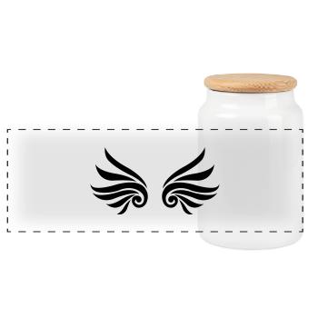 tribal_fluegel - Boîte à biscuits avec couvercle en bois - blanc - Devant