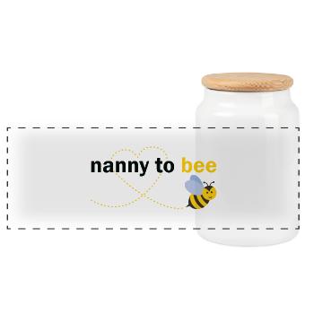 Nanny To Bee - Panoramic Cookie Jar with Wooden Lid - white - Front