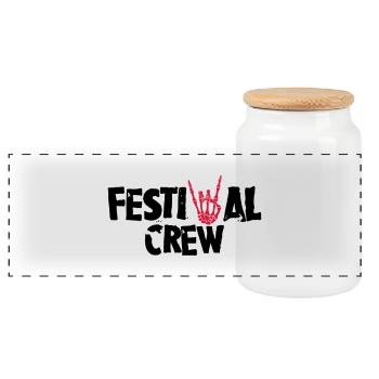 Festival Crew - Panorama Keksdose mit Holzdeckel - Weiß - Vorne