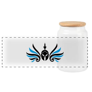 sparta_warrior_002 - Boîte à biscuits avec couvercle en bois - blanc - Devant
