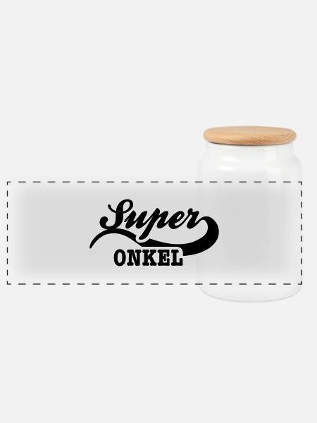 onkel - Panorama Keksdose mit Holzdeckel - Weiß