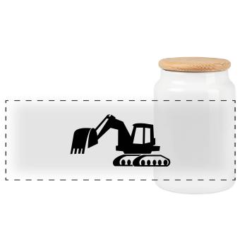 bagger_1 - Boîte à biscuits avec couvercle en bois - blanc - Devant