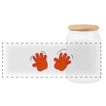 forme deux 2 mains gauche icone 502 - Boîte à biscuits avec couvercle en bois - blanc - Devant