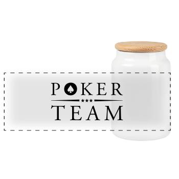 poker team pik - Panorama Keksdose mit Holzdeckel - Weiß - Vorne