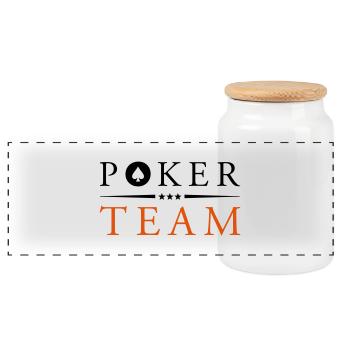 poker team - Panorama Keksdose mit Holzdeckel - Weiß - Vorne
