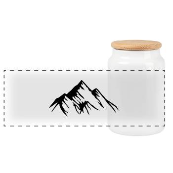 mountains berge design - Panorama Keksdose mit Holzdeckel - Weiß - Vorne