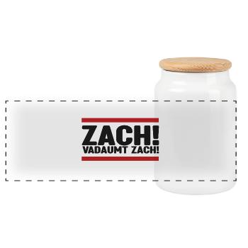 Zach! - Panorama Keksdose mit Holzdeckel - Weiß - Vorne
