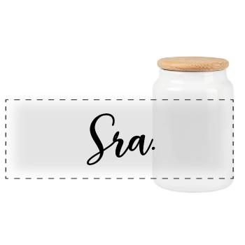 Sra. Engagement Bride To Be Wedding Bridal Shower - Panoramic Cookie Jar with Wooden Lid - white - Front