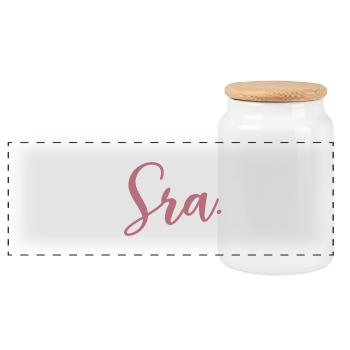 Sra. Engagement Bride To Be Wedding Bridal Shower - Panoramic Cookie Jar with Wooden Lid - white - Front