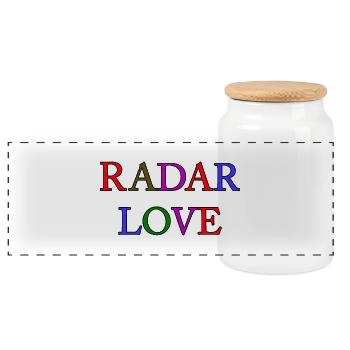 Amour radar - Boîte à biscuits avec couvercle en bois - blanc - Devant