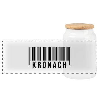 Kronach Bayern - Panorama Keksdose mit Holzdeckel - Weiß - Vorne