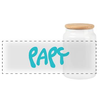 OPA. VATERTAG. FROHER VATERTAG. ICH LIEBE DICH. - Panorama Keksdose mit Holzdeckel - Weiß - Vorne