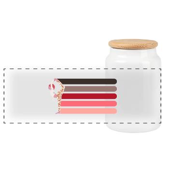 Yoga Pilates Gym Fitness - Panoramic Cookie Jar with Wooden Lid - white - Front