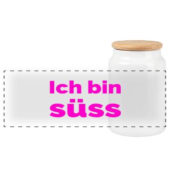 Süss - Panorama Keksdose mit Holzdeckel - Weiß - Vorne