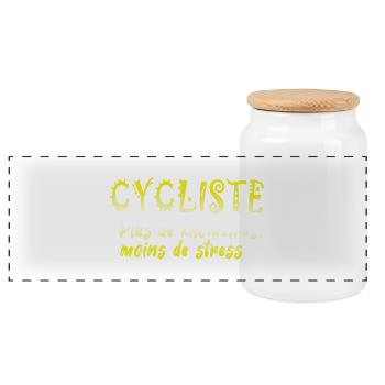 Bicycle bicycle bicycle bike biker mtb 2 - Panoramic Cookie Jar with Wooden Lid - white - Front