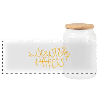 Ludwigshafen Art de rue - Boîte à biscuits avec couvercle en bois - blanc - Devant