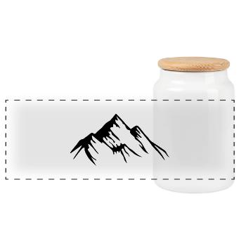 berge - Panorama Keksdose mit Holzdeckel - Weiß - Vorne