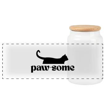 Paw-Some! T shirt for all cat fans - Panoramic Cookie Jar with Wooden Lid - white - Front