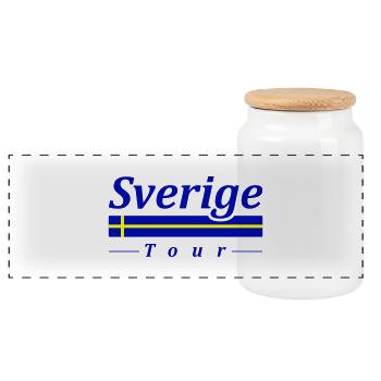 Sverige Tour Sweden - Panoramic Cookie Jar with Wooden Lid - white - Front