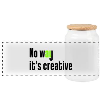 No way it's creative - Panoramic Cookie Jar with Wooden Lid - white - Front