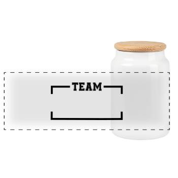 team - Panoramic Cookie Jar with Wooden Lid - white - Front