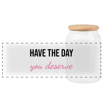 I’m Not Rude – You’re Just Soft Sarcastic Quote K - Panoramic Cookie Jar with Wooden Lid - white - Front