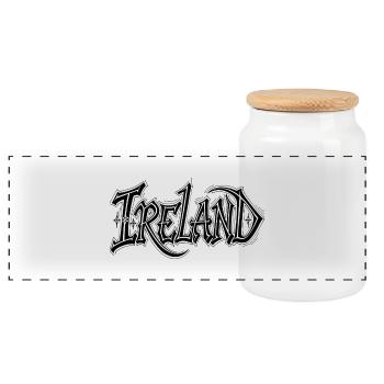 Irlande - Boîte à biscuits avec couvercle en bois - blanc - Devant