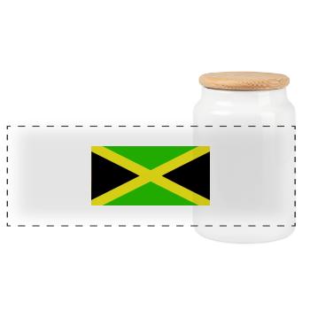 Jamaica flag - Panoramic Cookie Jar with Wooden Lid - white - Front