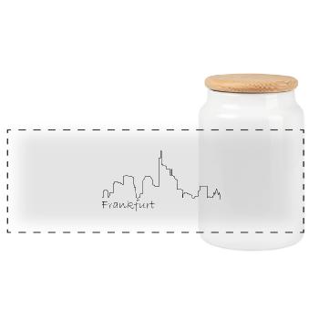 Skyline de Francfort - Boîte à biscuits avec couvercle en bois - blanc - Devant