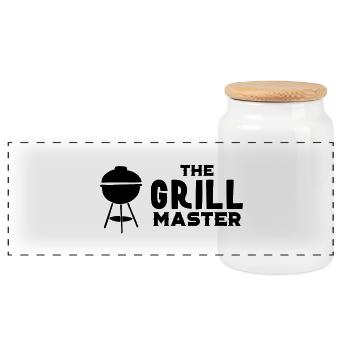 the grill master - Panorama Keksdose mit Holzdeckel - Weiß - Vorne