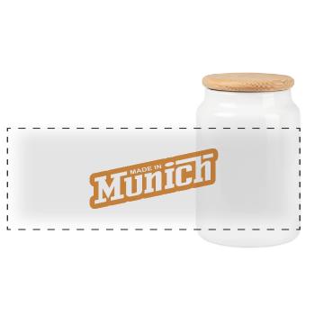 Munich - because it's your city! - Panoramic Cookie Jar with Wooden Lid - white - Front