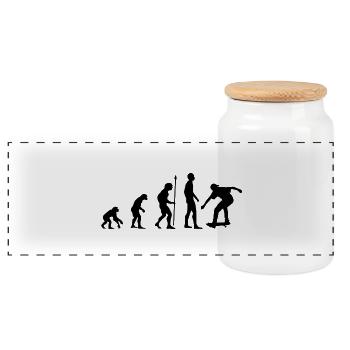 Skater Evolution - Panorama Keksdose mit Holzdeckel - Weiß - Vorne