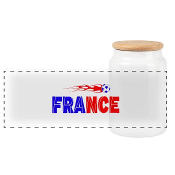 france - Boîte à biscuits avec couvercle en bois - blanc - Devant