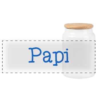 PAPI. FÊTE DES PÈRES. BONNE FÊTE PAPY. JE T'AIME. - Boîte à biscuits avec couvercle en bois - blanc - Devant