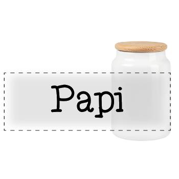 PAPOU. PAPA. FÊTE DES PÈRES. BONNE FÊTE PAPA. PAPI - Boîte à biscuits avec couvercle en bois - blanc - Devant