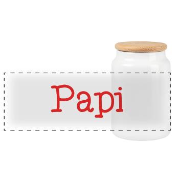 PAPI. PAPY. FÊTE DES PÈRES. BONNE FÊTE PAPI - Boîte à biscuits avec couvercle en bois - blanc - Devant