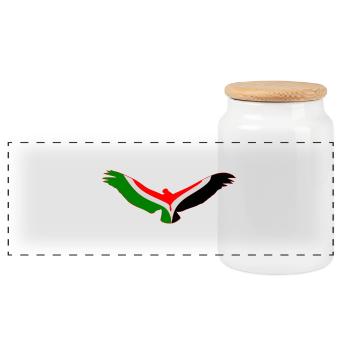 Eagle of Palestine. - Panoramic Cookie Jar with Wooden Lid - white - Front