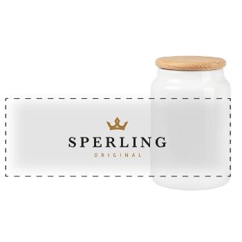 Sperling Original Familienlogo - Panorama Keksdose mit Holzdeckel - Weiß - Vorne