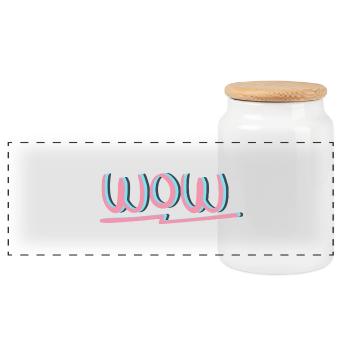 WOW Clothing & Accessories - Panoramic Cookie Jar with Wooden Lid - white - Front
