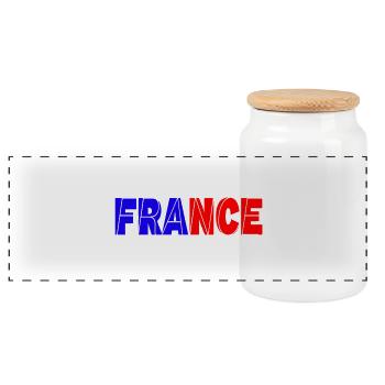 france - Boîte à biscuits avec couvercle en bois - blanc - Devant