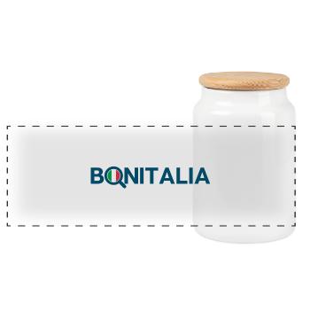 BONITALIA - Panorama Keksdose mit Holzdeckel - Weiß - Vorne