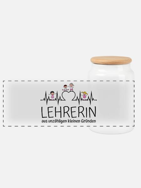 Lehrerin aus unzähligen kleinen Gründen - Panorama Keksdose mit Holzdeckel - Weiß