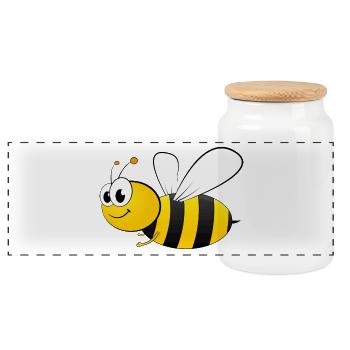 bie 25 - Boîte à biscuits avec couvercle en bois - blanc - Devant