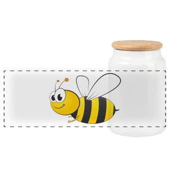 93 bie - Boîte à biscuits avec couvercle en bois - blanc - Devant