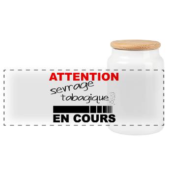 Sevrage tabagique - Boîte à biscuits avec couvercle en bois - blanc - Devant