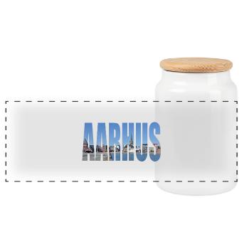 DANEMARK AARHUS - Boîte à biscuits avec couvercle en bois - blanc - Devant