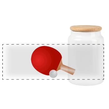 Raquette de tennis - Boîte à biscuits avec couvercle en bois - blanc - Devant