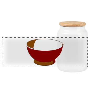 bowl - Panoramic Cookie Jar with Wooden Lid - white - Front