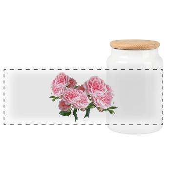 rosen roses blumen flowers garten garden3 - Panorama Keksdose mit Holzdeckel - Weiß - Vorne
