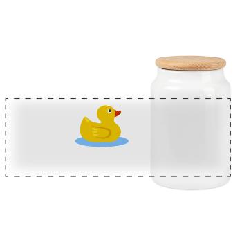 Ente Gut Alles Gut (ende Gut Alles Gut) - Panorama Keksdose mit Holzdeckel - Weiß - Vorne